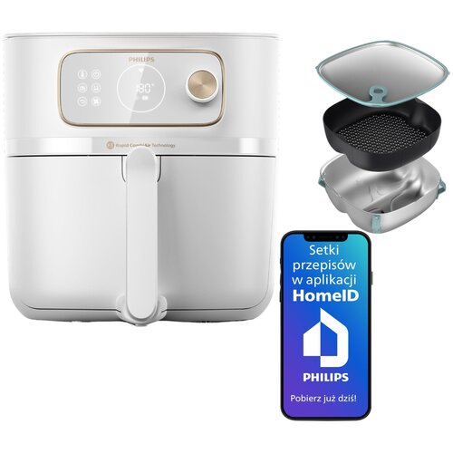 Air Fryer Frytkownica beztłuszczowa PHILIPS Ovi Smart HD9876/25 8.3l Wi-Fi ponad 4000 darmowych przepisów